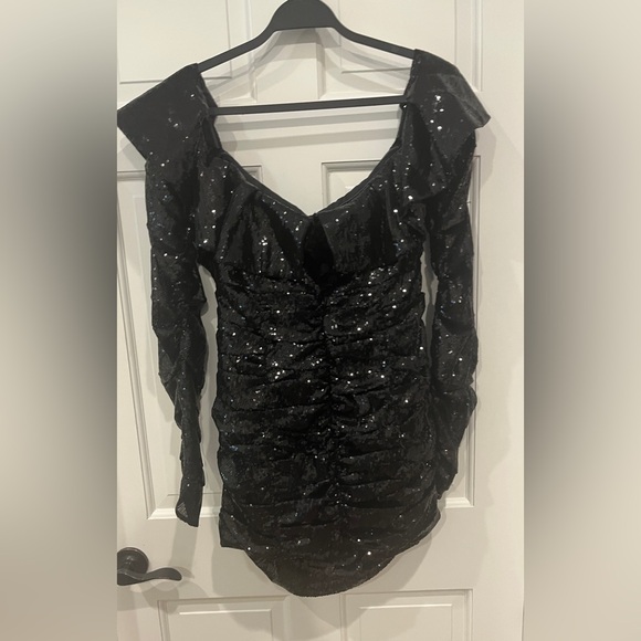ATTICO Black Polyester Sequined Mini Dress Size 44, US 10-12.  Stunning! PROM - Picture 12 of 12